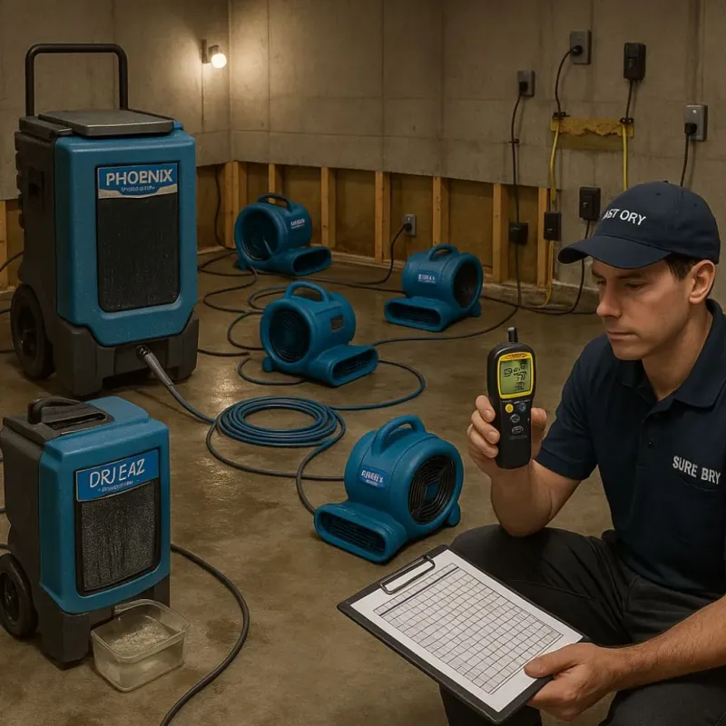 Structural Drying and Dehumidification process in Flagler Estates, FL
